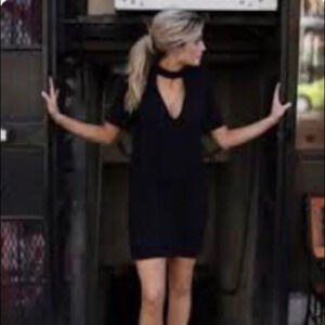 ZARA WOMAN Choker v-neck short sleeve shirt mini dress NEW Size S🌻Host Pick🌻